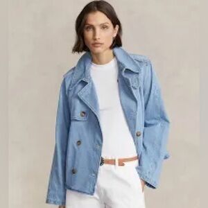Polo Ralph Lauren Denim Oversized Trench Coat Sz S